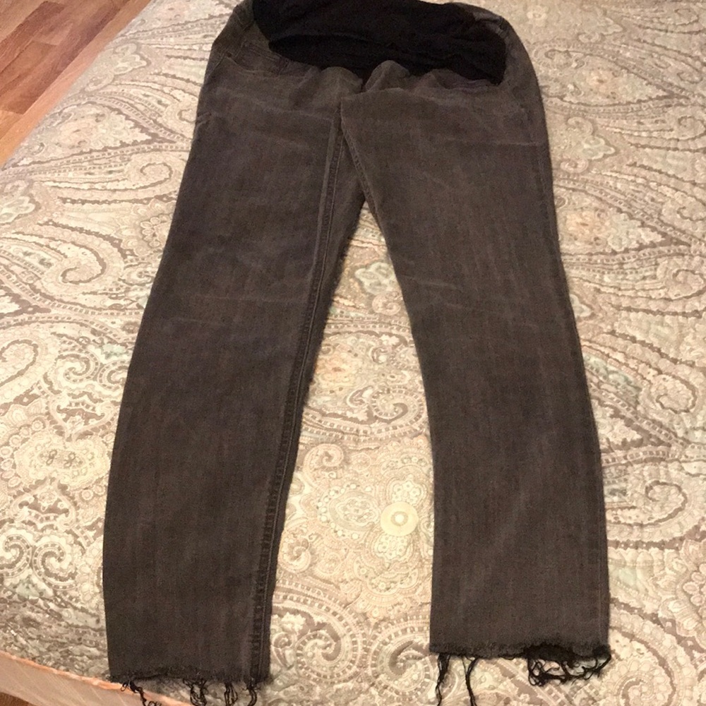 Motherhood Maternity distressed gray jeggings